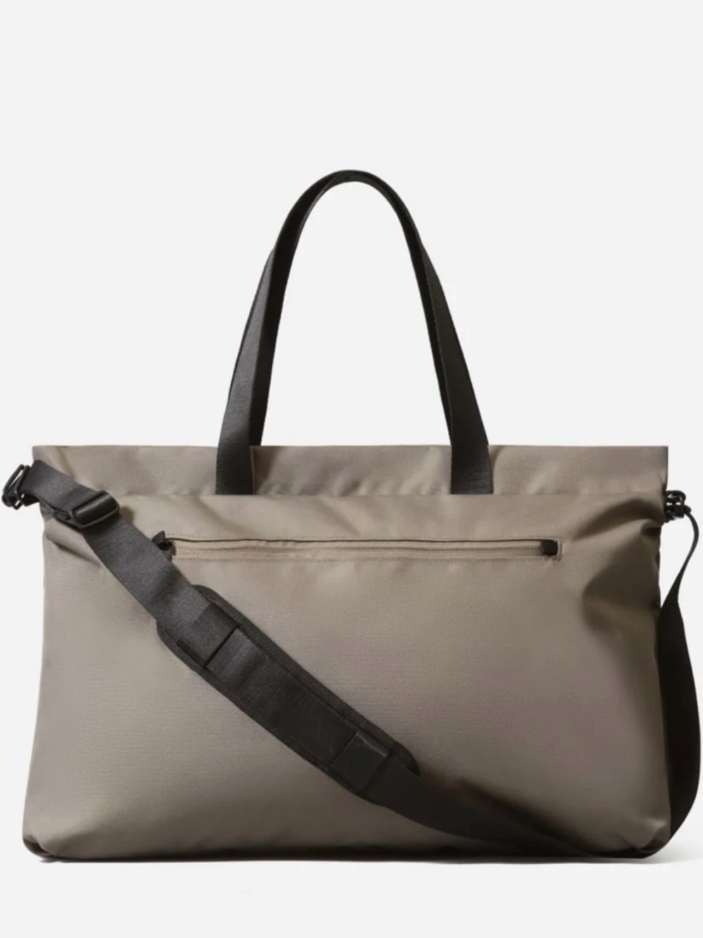Everlane Canvas Warm Charcoal Traveler’s Bag with Black Over-the-Shoulder Strap